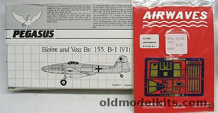 Pegasus 1/72 Blohm & Voss Bv-155 B-1 (V-1) - with Airwaves Photoetched Cockpit and Details, 5002 plastic model kit